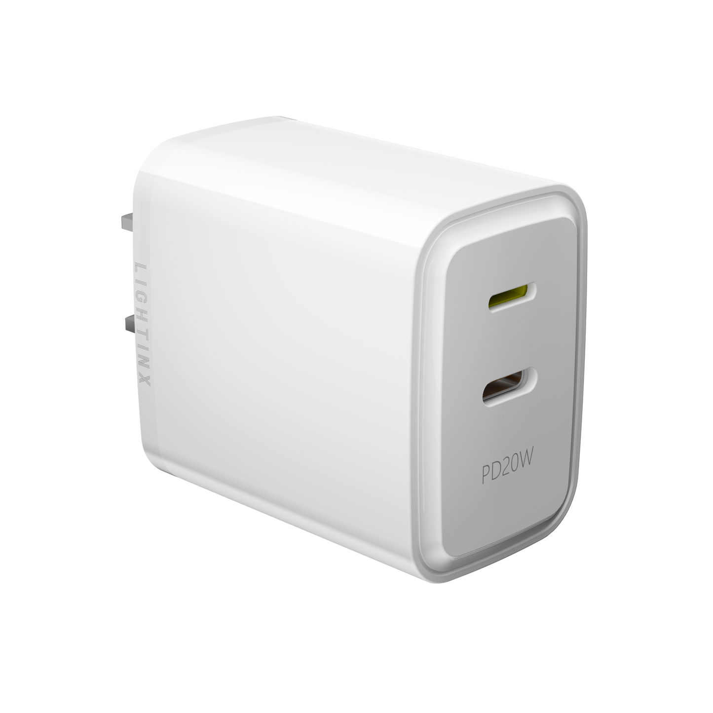 LightinX Versa Tech PD3.1 20W 2-Port Lightning USB-C Fast Charging Charger White